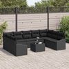 vidaXL Ensemble de canap&eacute; de jardin avec stockage Noir polyrotin
