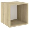 vidaXL Armoires murales 2 pcs Blanc et ch&ecirc;ne Sonoma Bois d&rsquo;ing&eacute;nierie