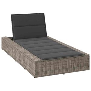 vidaXL Transat avec coussin flottant gris r&eacute;sine tress&eacute;e