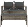 vidaXL Ensemble &agrave; manger de jardin 3 pcs coussins gris r&eacute;sine tress&eacute;e