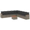 vidaXL Salon de jardin avec coussins 10 pcs gris r&eacute;sine tress&eacute;e