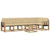 vidaXL Ensemble de canap&eacute;s d'ext&eacute;rieur 7 pc Blanc et Beige