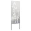 vidaXL &Eacute;cran de confidentialit&eacute; de jardin Floral Argent&eacute; 50 x 140 cm