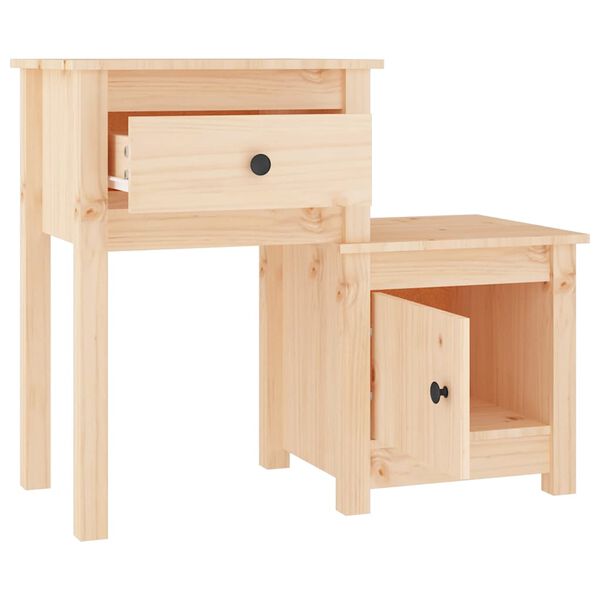vidaXL Tables de chevet 2 pcs 79,5x38x65,5 cm Bois de pin massif