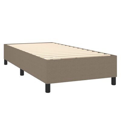 vidaXL Sommier à lattes de lit et matelas et LED Taupe 80x200 cm Tissu