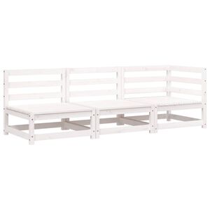 vidaXL Canap&eacute; de jardin 3 places blanc bois de pin massif