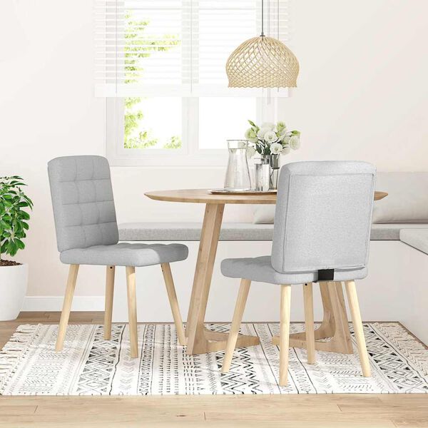 vidaXL Chaises &agrave; manger lot de 2 gris nuage tissu