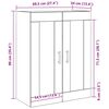 vidaXL Meuble mural Ch&ecirc;ne noir 69,5 x 34 x 90 cm Bois d'ing&eacute;nierie