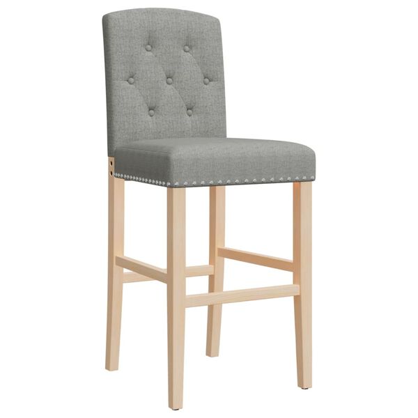vidaXL Chaises de bar lot de 2 bois massif d'h&eacute;v&eacute;a et tissu