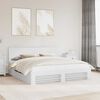 vidaXL Cadre de lit Blanc 200 x 200 cm Bois d'ing&eacute;nierie