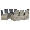 vidaXL Ensemble de salle &agrave; manger pour jardin 9 pcs Gris polyrotin