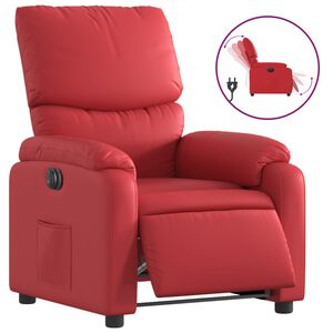 vidaXL Fauteuil inclinable &eacute;lectrique Rouge Similicuir