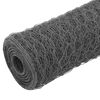 vidaXL Grillage Acier et revêtement en PVC 25 x 1 m Gris