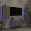 vidaXL Unit&eacute;s murales TV avec LED 5 pcs gris sonoma bois d'ing&eacute;nierie