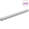 vidaXL Tige de placard 12 pcs Argent&eacute; 371,5 x 15 x 29 mm