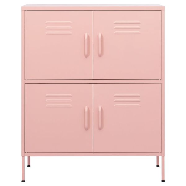 vidaXL Armoire de rangement Rose 80x35x101,5 cm Acier