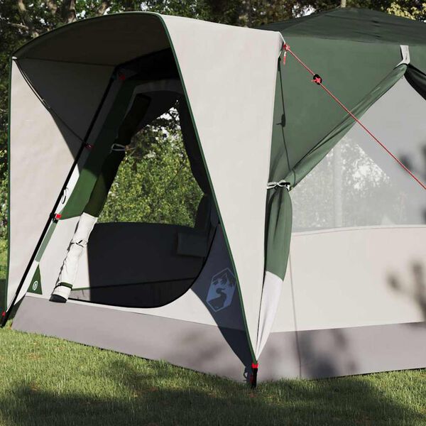 vidaXL Tente Cabane avec toit avec stockage Vert 400 x 350 x 212 cm