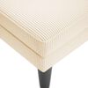 vidaXL Chaise longue avec coussin cr&egrave;me tissu en velours c&ocirc;tel&eacute;