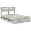 vidaXL Cadre de lit Gris B&eacute;ton 150 x 200 cm Pin massif