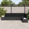 vidaXL Ensemble de canap&eacute; de jardin avec coussin 6 pcs Noir polyrotin