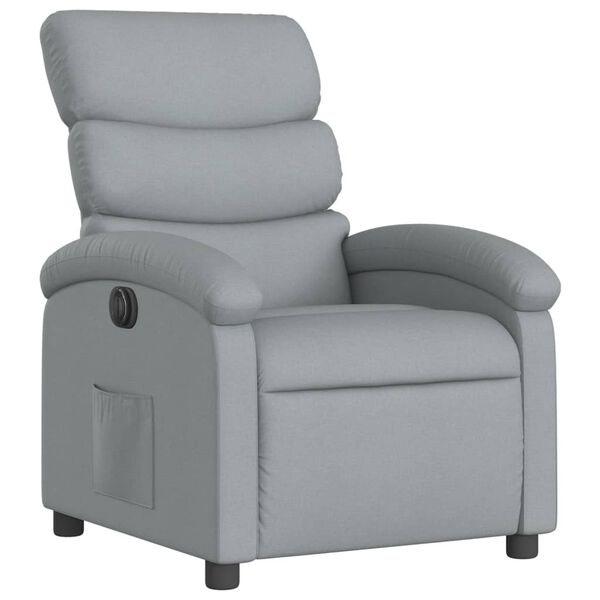 vidaXL Fauteuil inclinable électrique Gris clair Tissu