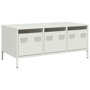 vidaXL Table basse blanc 101,5x50x43,5 cm acier lamin&eacute; &agrave; froid