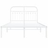 vidaXL Cadre de lit m&eacute;tal sans matelas et t&ecirc;te de lit blanc 120x200 cm