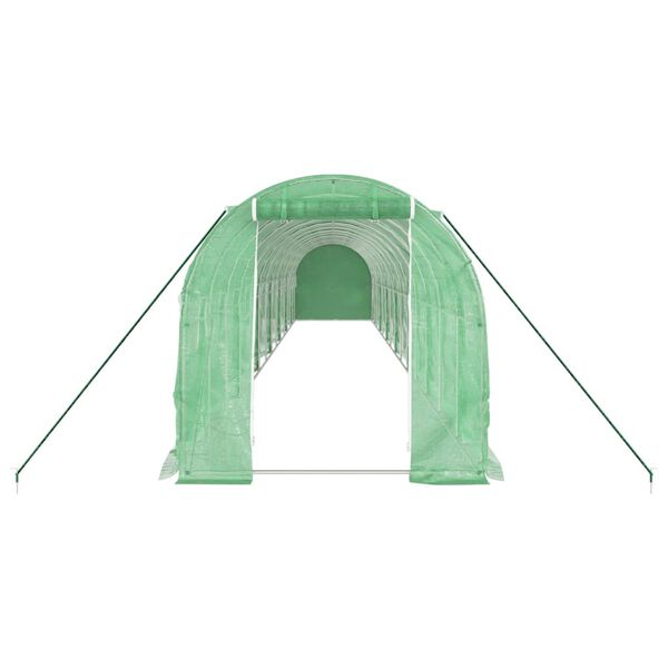 vidaXL Serre avec cadre en acier vert 28 m² 14x2x2 m