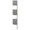 vidaXL &Eacute;tag&egrave;re d'angle murale gris b&eacute;ton 19x19x123cm bois d'ing&eacute;nierie
