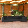 vidaXL Salon de jardin 5 pcs avec coussins R&eacute;sine tress&eacute;e Noir