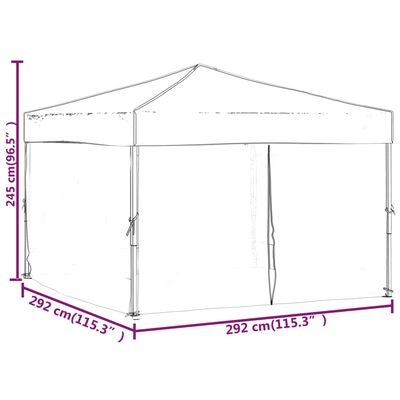 vidaXL Tente de réception pliable avec parois Anthracite 3x3 m