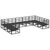 vidaXL Ensemble de canap&eacute; de jardin avec coussin 9 pcs Noir Aluminium