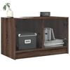 vidaXL Meuble TV avec portes en verre ch&ecirc;ne marron 68x37x42 cm