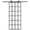 vidaXL Porte coulissante kit de quincaillerie noir 90x205 cm verre ESG