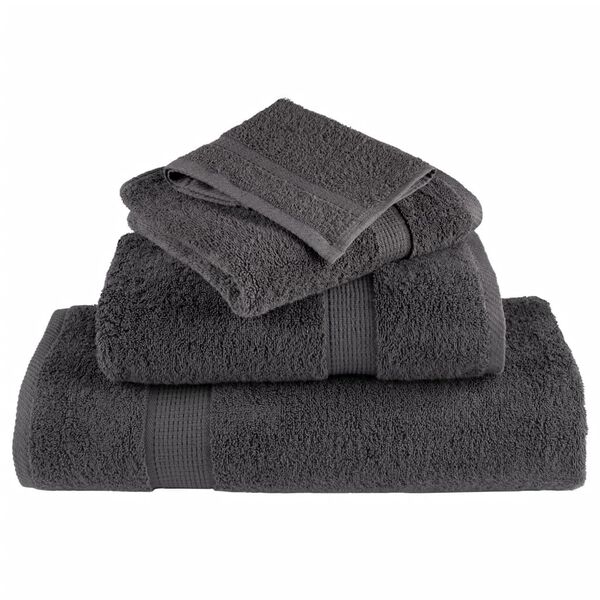 vidaXL Serviettes de douche de qualit&eacute; sup. SOLUND 25 pcs anthracite