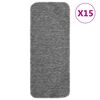 vidaXL Tapis d'escalier antidérapants 15pcs 60x25cm Gris Rectangulaire