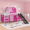 vidaXL Lit mezzanine pour enfants Blanc et rose 80 x 200 cm M&eacute;tал