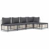 vidaXL Salon de jardin 5 pcs avec coussins anthracite r&eacute;sine tress&eacute;e
