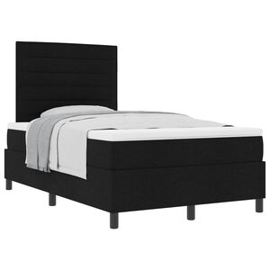 vidaXL Lit &agrave; ressorts avec matelas Noir 120 x 190 cm tissu