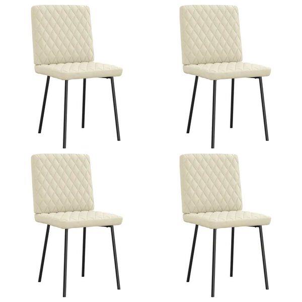 vidaXL Chaises &agrave; manger lot de 4 cr&egrave;me similicuir