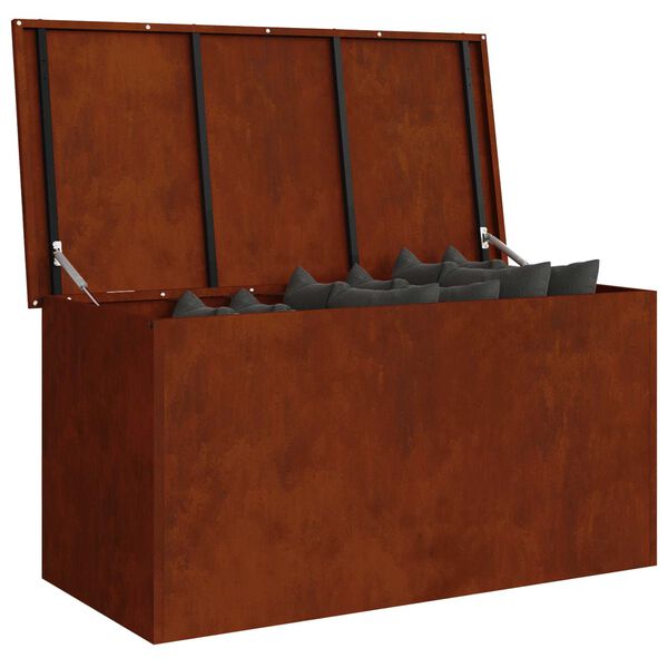 vidaXL Bo&icirc;te de Rangement Ext&eacute;rieure Rouill&eacute; 100 x 50,5 x 50 cm Acier