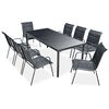 vidaXL Ensemble &agrave; manger d'ext&eacute;rieur 9 pcs Acier Noir