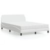 vidaXL Lit avec matelas Dover blanc 140x200 cm similicuir