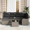 vidaXL Ensemble de canap&eacute; de jardin avec coussin 7 pcs Gris Poly rotin
