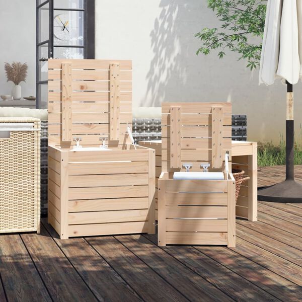 vidaXL Ensemble de bo&icirc;tes de jardin 3 pcs bois de pin massif