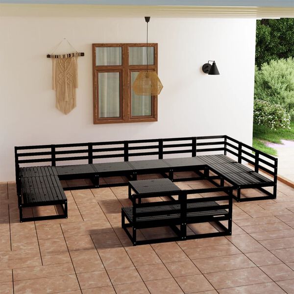 vidaXL Salon de jardin 13 pcs bois de pin massif