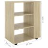 vidaXL Armoire &agrave; roulettes Ch&ecirc;ne Sonoma 60x35x75 cm Bois d&rsquo;ing&eacute;nierie