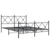 vidaXL Cadre de lit m&eacute;tal sans matelas avec pied de lit noir 160x200cm