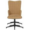 vidaXL Chaise de relaxation avec repose-pied Marron Velours