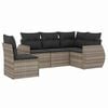 vidaXL Salon de jardin 5 pcs avec coussins gris clair r&eacute;sine tress&eacute;e